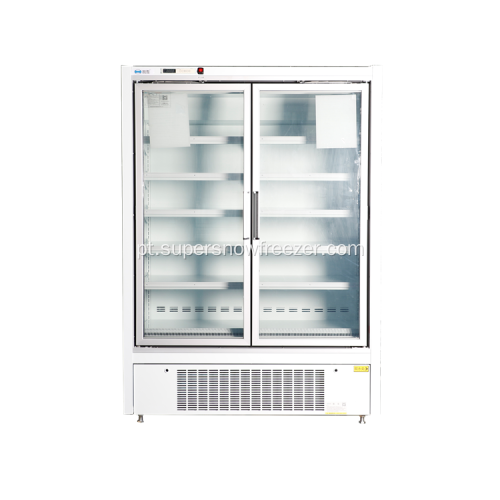 Congelador de exibição de porta de vidro vertical para supermercado